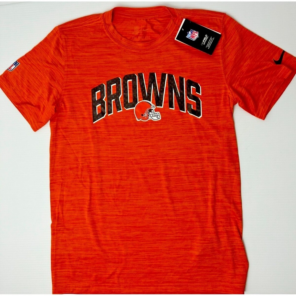 Nike Cleveland Browns Mens Size Small Football Dri-fit Shirt Velocity Orange